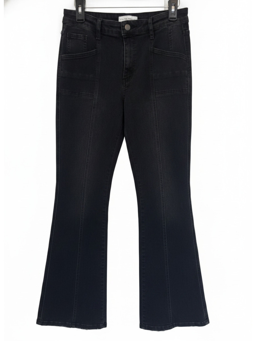 Flying Monkey Women's Black Flare Jeans Size 30 / US 10 Distressed High Waist